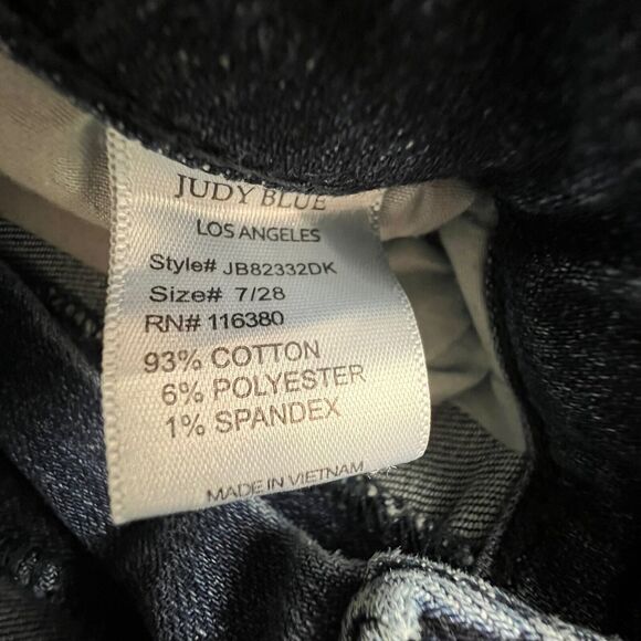 Judy Blue Womens Medium Wash High Rise Distressed Boyfriend Jeans 7/28 - Picture 9 of 9